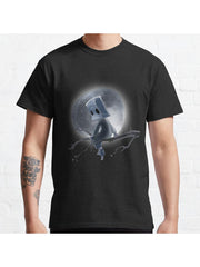 Mono Under the Moon Classic T-Shirt 100% Cotton, Gifts for Men Dad Husband Grandpa, S-XXXL, Black