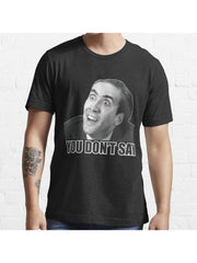 Nicolas Cage Meme Shirts Essential T-Shirt 100% Cotton, Gifts for Men Dad Husband Grandpa, S-XXXL, Black