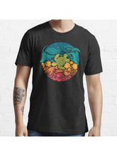 Aquatic Rainbow Essential T-Shirt 100% Cotton, Gifts for Men Dad Husband Grandpa, S-XXXL, Black