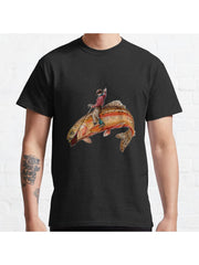 Golden Trout Cowboy Classic T-Shirt 100% Cotton, Gifts for Men Dad Husband Grandpa, S-XXXL, Black