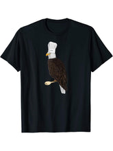 Bald Eagle Bird Kitchen Chef Hat Cooking Funny Biologist T-Shirt 180G 100% Cotton Printed Round Neck Short-Sleeve T-Shirt, Gifts for Men Dad Husband Grandpa, S-XXXL, Black
