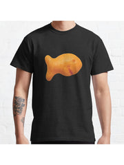 Goldfish Cracker Classic T-Shirt 100% Cotton, Gifts for Men Dad Husband Grandpa, S-XXXL, Black