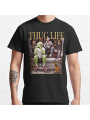 Christmas Thug Life Classic T-Shirt 100% Cotton, Gifts for Men Dad Husband Grandpa, S-XXXL, Black