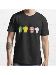 Colours of the TDF Essential T-Shirt 100% Cotton, Gifts for Men Dad Husband Grandpa, S-XXXL, Black