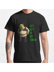 Get out of my swamp Classic T-Shirt 100% Cotton, Gifts for Men Dad Husband Grandpa, S-XXXL, Black