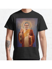 Saint Jeff of Goldblum, Jeff Goldblum Original Religious Painting Classic T-Shirt 100% Cotton, Gifts for Men Dad Husband Grandpa, S-XXXL, Black