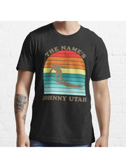 The Name's Johnny Utah Essential T-Shirt 100% Cotton, Gifts for Men Dad Husband Grandpa, S-XXXL, Black