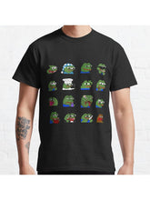 pepe peepo variety set (16 pepes edition) Classic T-Shirt 100% Cotton, Gifts for Men Dad Husband Grandpa, S-XXXL, Black