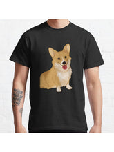 Cute smiling corgi Classic T-Shirt 100% Cotton, Gifts for Men Dad Husband Grandpa, S-XXXL, Black