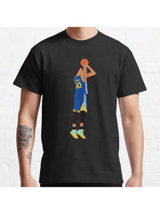 Stephen Curry Jumpshot Classic T-Shirt 100% Cotton, Gifts for Men Dad Husband Grandpa, S-XXXL, Black