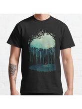 Deep in the forest Classic T-Shirt 100% Cotton, Gifts for Men Dad Husband Grandpa, S-XXXL, Black