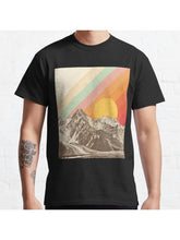Mountainscape #1 Classic T-Shirt 100% Cotton, Gifts for Men Dad Husband Grandpa, S-XXXL, Black