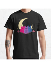 Bisexuowls Classic T-Shirt 100% Cotton, Gifts for Men Dad Husband Grandpa, S-XXXL, Black