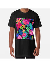 Drive You Mad Hibiscus Pattern Long T-Shirt 100% Cotton, Gifts for Men Dad Husband Grandpa, S-XXXL, Black