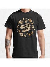 Geo-rex Vortex | Citrine Quartz | Dinosaur Fossil Art Classic T-Shirt 100% Cotton, Gifts for Men Dad Husband Grandpa, S-XXXL, Black