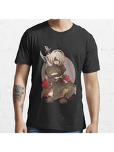 NieR:Automata 2B Essential T-Shirt 100% Cotton, Gifts for Men Dad Husband Grandpa, S-XXXL, Black