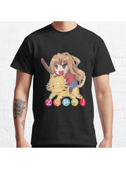 Toradora Anime Classic T-Shirt 100% Cotton, Gifts for Men Dad Husband Grandpa, S-XXXL, Black
