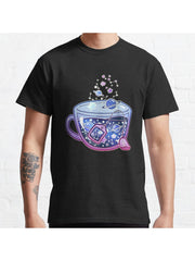 Galaxy Tea Classic T-Shirt 100% Cotton, Gifts for Men Dad Husband Grandpa, S-XXXL, Black