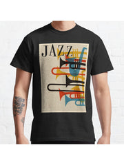 jazz Classic T-Shirt 100% Cotton, Gifts for Men Dad Husband Grandpa, S-XXXL, Black