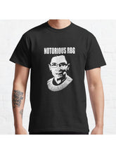 Notorious RBG Classic T-Shirt 100% Cotton, Gifts for Men Dad Husband Grandpa, S-XXXL, Black