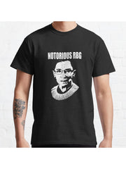 Notorious RBG Classic T-Shirt 100% Cotton, Gifts for Men Dad Husband Grandpa, S-XXXL, Black