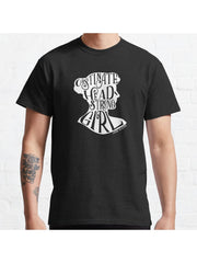 Obstinate, Headstrong Girl Pride and Prejudice Jane Austen Quote Design Classic T-Shirt 100% Cotton, Gifts for Men Dad Husband Grandpa, S-XXXL, Black