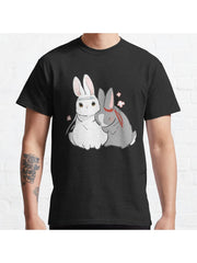 UNTAMED.MDZS.WANGXIAN.BUNNIES Classic T-Shirt 100% Cotton, Gifts for Men Dad Husband Grandpa, S-XXXL, Black