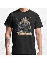 Adventure never ends Classic T-Shirt 100% Cotton, Gifts for Men Dad Husband Grandpa, S-XXXL, Black