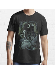 Witchy Botanical Art Essential T-Shirt 100% Cotton, Gifts for Men Dad Husband Grandpa, S-XXXL, Black