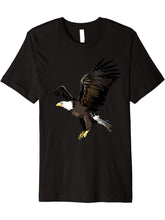 Beautiful American Bald Eagle Bird In Majestic Flight Art Premium T-Shirt 180G 100% Cotton Printed Round Neck Short-Sleeve T-Shirt, Gifts for Men Dad Husband Grandpa, S-XXXL, Black