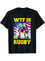 Funny Fantasy Football Men Boys Bald Eagle American Flag USA T-Shirt 180G 100% Cotton Printed Round Neck Short-Sleeve T-Shirt, Gifts for Men Dad Husband Grandpa, S-XXXL, Black
