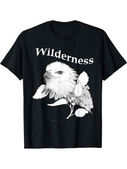 Bird Series. Bald Eagle Wilderness. T-Shirt 180G 100% Cotton Printed Round Neck Short-Sleeve T-Shirt, Gifts for Men Dad Husband Grandpa, S-XXXL, Black