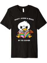 Don't Judge A Book By Its Cover Reading American Bald Eagle Premium T-Shirt 180G 100% Cotton Printed Round Neck Short-Sleeve T-Shirt, Gifts for Men Dad Husband Grandpa, S-XXXL, Black
