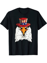 4th of July Bald Eagle T Shirt July 4 Patriotic America Tee 180G 100% Cotton Printed Round Neck Short-Sleeve T-Shirt, Gifts for Men Dad Husband Grandpa, S-XXXL, Black