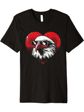 Bald Eagle Heart - Vintage Cool Eagle Bird Lover Premium T-Shirt 180G 100% Cotton Printed Round Neck Short-Sleeve T-Shirt, Gifts for Men Dad Husband Grandpa, S-XXXL, Black
