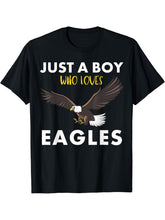 Eagles Design for Boys T-Shirt 180G 100% Cotton Printed Round Neck Short-Sleeve T-Shirt, Gifts for Men Dad Husband Grandpa, S-XXXL, Black