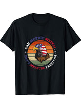 4th of July Metric System Can't Measure Freedom Bald Eagle T-Shirt 180G 100% Cotton Printed Round Neck Short-Sleeve T-Shirt, Gifts for Men Dad Husband Grandpa, S-XXXL, Black