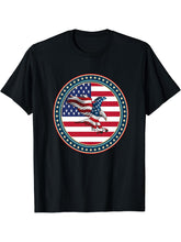 American Bald Eagle Eyes Shirt USA Flag Merica Patriotic Tee T-Shirt 180G 100% Cotton Printed Round Neck Short-Sleeve T-Shirt, Gifts for Men Dad Husband Grandpa, S-XXXL, Black