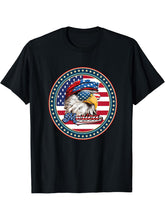 American Bald Eagle Eyes Shirt USA Flag Merica Patriotic Tee T-Shirt 180G 100% Cotton Printed Round Neck Short-Sleeve T-Shirt, Gifts for Men Dad Husband Grandpa, S-XXXL, Black