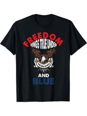 America's liberty bald eagle national bird strength national T-Shirt 180G 100% Cotton Printed Round Neck Short-Sleeve T-Shirt, Gifts for Men Dad Husband Grandpa, S-XXXL, Black