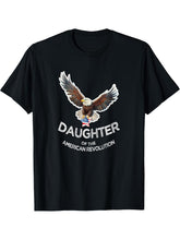Daughter of the American Revolution BALD EAGLE US FLAG STAR T-Shirt 180G 100% Cotton Printed Round Neck Short-Sleeve T-Shirt, Gifts for Men Dad Husband Grandpa, S-XXXL, Black