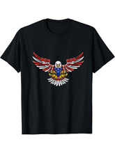 Bald Eagle USA American Flag 4th Of July Proud Patriotic T-Shirt 180G 100% Cotton Printed Round Neck Short-Sleeve T-Shirt, Gifts for Men Dad Husband Grandpa, S-XXXL, Black
