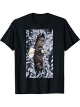 Bald Eagle Mountain Wildlife Nature lover T-Shirt 180G 100% Cotton Printed Round Neck Short-Sleeve T-Shirt, Gifts for Men Dad Husband Grandpa, S-XXXL, Black