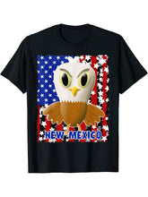 Boy Girl New Mexico Bald Eagle Tshirt American Flag Boys Girls T-Shirt 180G 100% Cotton Printed Round Neck Short-Sleeve T-Shirt, Gifts for Men Dad Husband Grandpa, S-XXXL, Black
