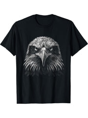 4th of July Eagle USA American Bald Eagle Men Women Boy Girl T-Shirt 180G 100% Cotton Printed Round Neck Short-Sleeve T-Shirt, Gifts for Men Dad Husband Grandpa, S-XXXL, Black