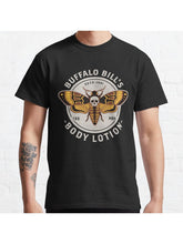 Buffalo Bill's Body Lotion - Death's Head Moth - Horror - Distressed Vintage Design Classic T-Shirt 100% Cotton, Gifts for Men Dad Husband Grandpa, S-XXXL, Black