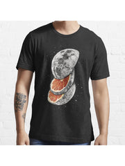 LUNAR FRUIT Essential T-Shirt 100% Cotton, Gifts for Men Dad Husband Grandpa, S-XXXL, Black