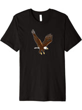 Bald Eagle patriotic USA birds of prey Premium T-Shirt 180G 100% Cotton Printed Round Neck Short-Sleeve T-Shirt, Gifts for Men Dad Husband Grandpa, S-XXXL, Black