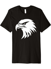 American Bald Eagle Bird Gift for Men Women Boy Girl Boys Youth Premium T-Shirt 180G 100% Cotton Printed Round Neck Short-Sleeve T-Shirt, Gifts for Men Dad Husband Grandpa, S-XXXL, Black