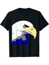 Eagle Bird United America Bald Blue State Unisex T-Shirt 180G 100% Cotton Printed Round Neck Short-Sleeve T-Shirt, Gifts for Men Dad Husband Grandpa, S-XXXL, Black